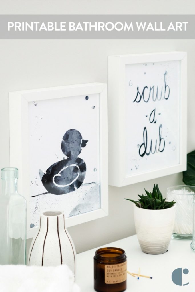 Printable Bathroom Wall Art Download These Two Free Designs!
