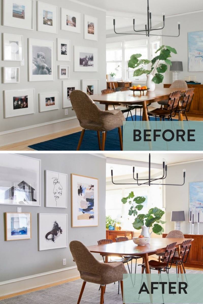 Curbly dining room gallery wall makeover - before and after - wall art