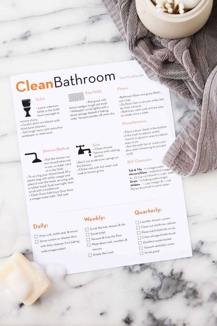 Bathroom Cleaning Checklist + Cheat Sheet