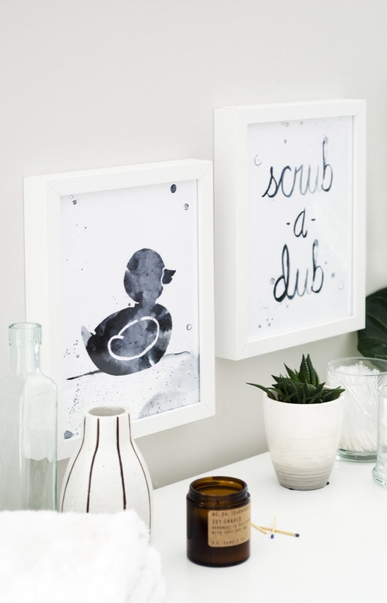 Printable Bathroom Wall Art | Download These Two Free Designs!