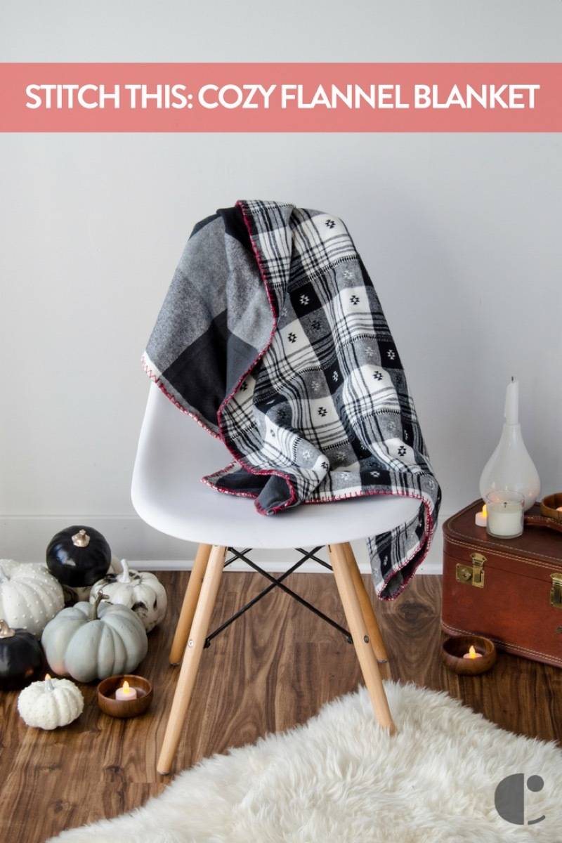 Learn to add a blanket stitch to flannel for a comfy throw