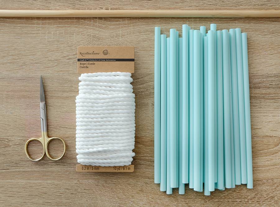 DIY Plastic Straw And Rope Wall Hanging