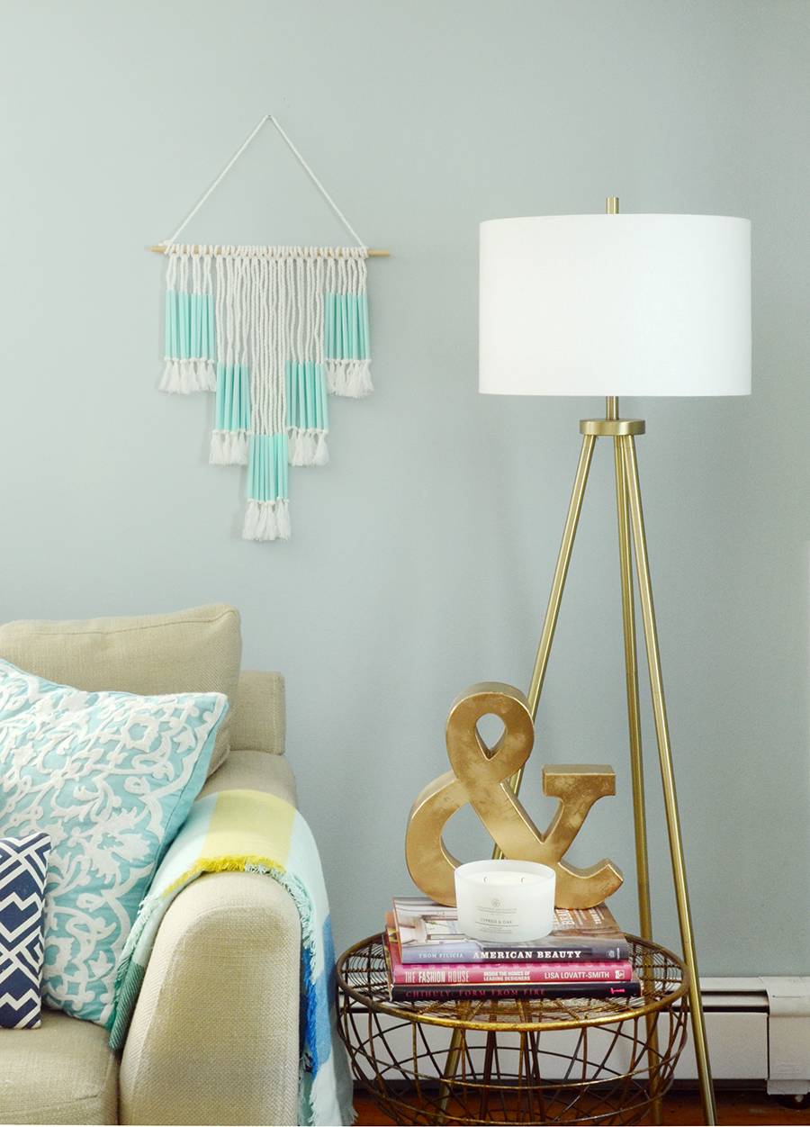 DIY Plastic Straw And Rope Wall Hanging