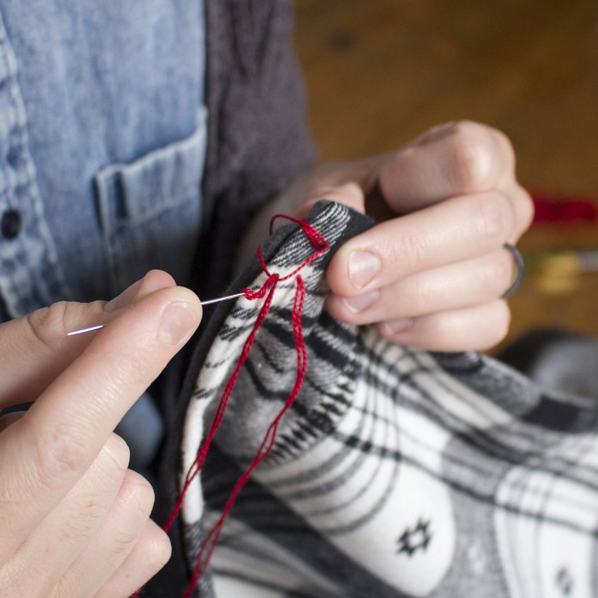 How to do a blanket stitch: Step 4