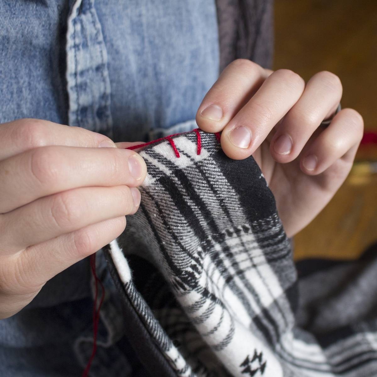 How to do a blanket stitch: Step 6
