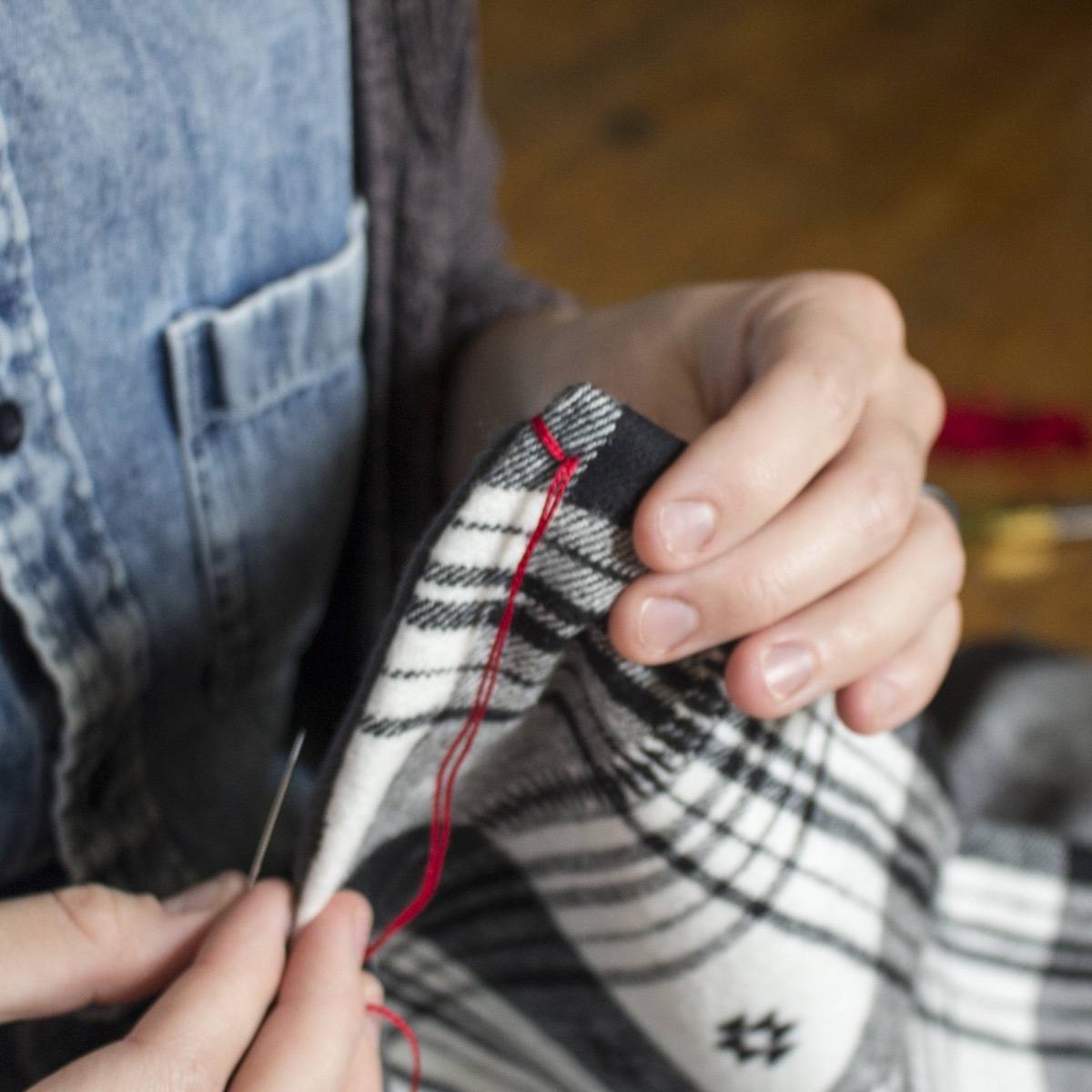 How to do a blanket stitch: Step 2