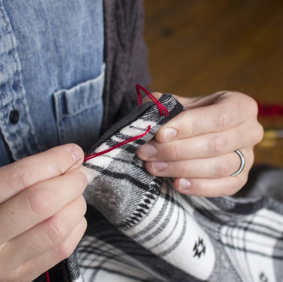 How to do a blanket stitch: Step 3