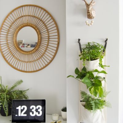 DIY hanging fabric planter to organize your indoor greenery