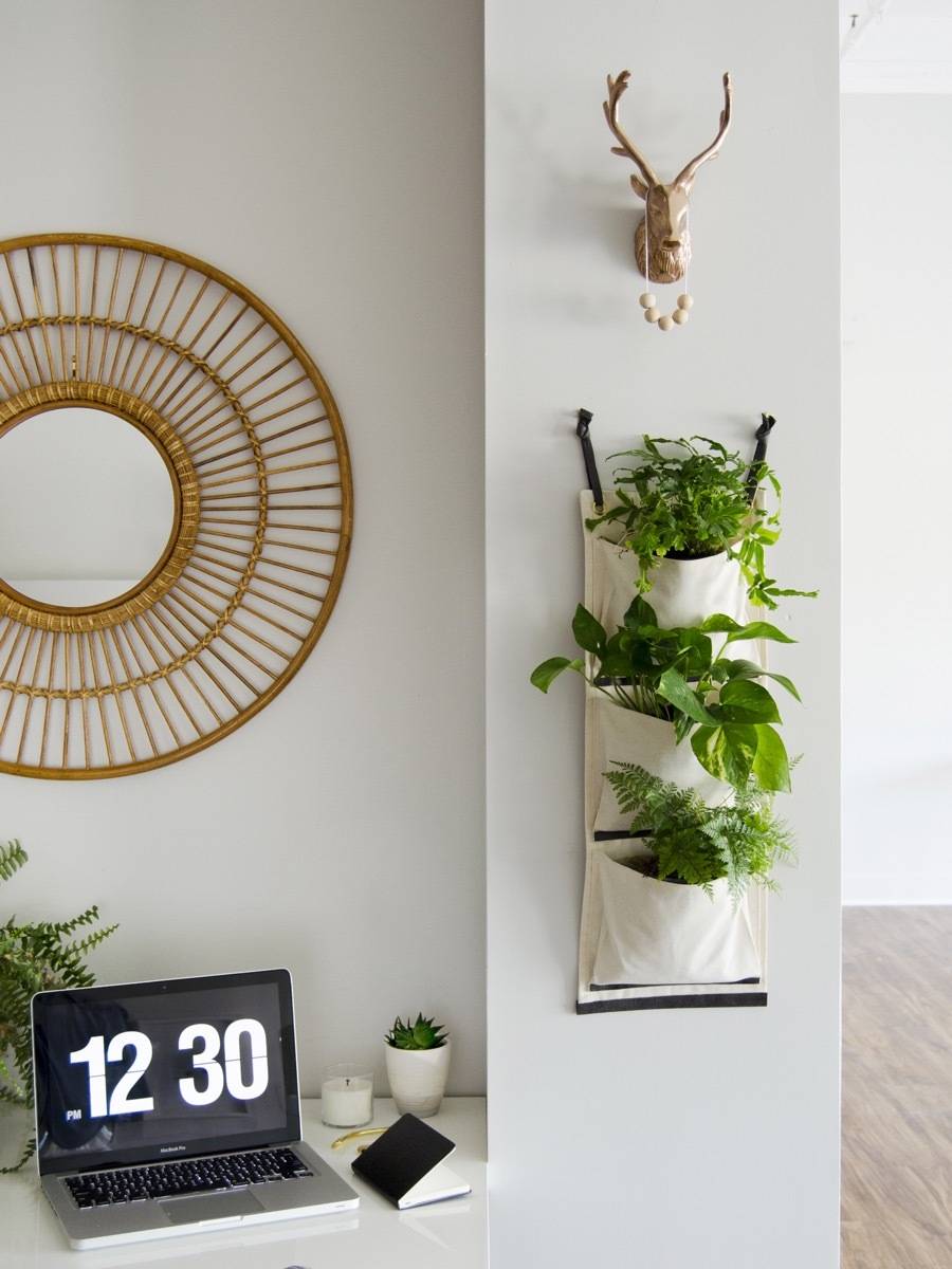 Make this simple fabric hanging planter