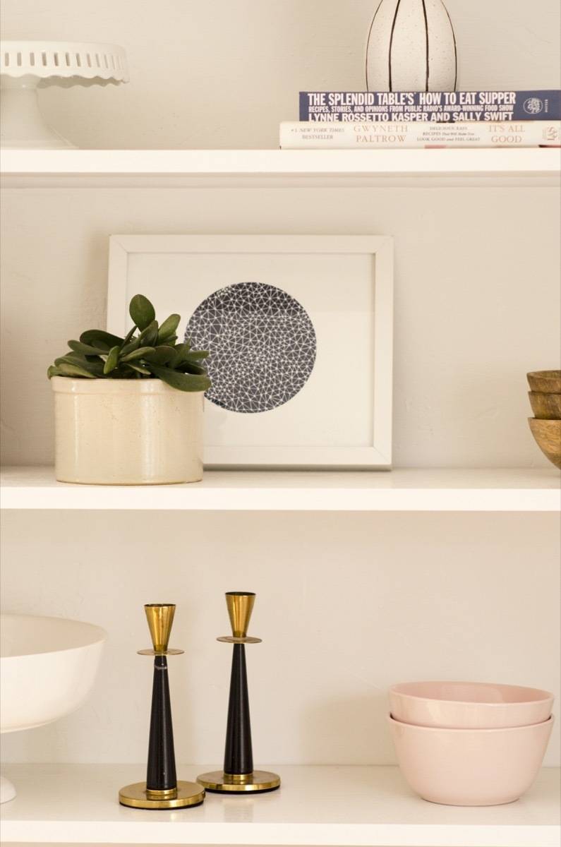 Styled shelving detail