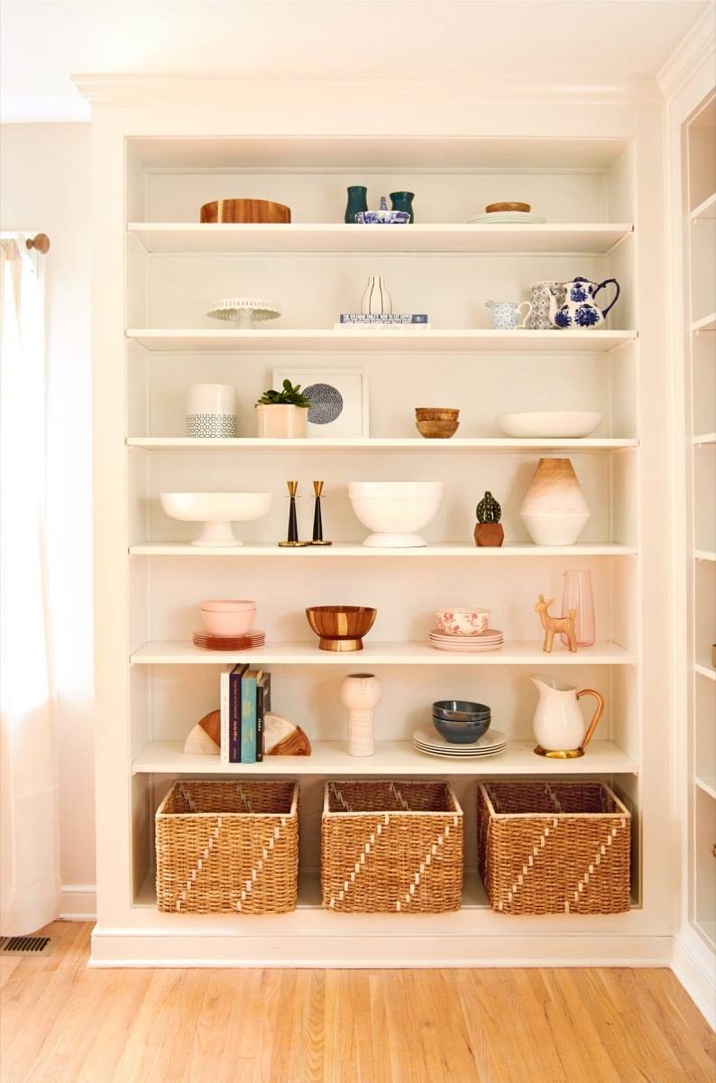 Styled open shelving