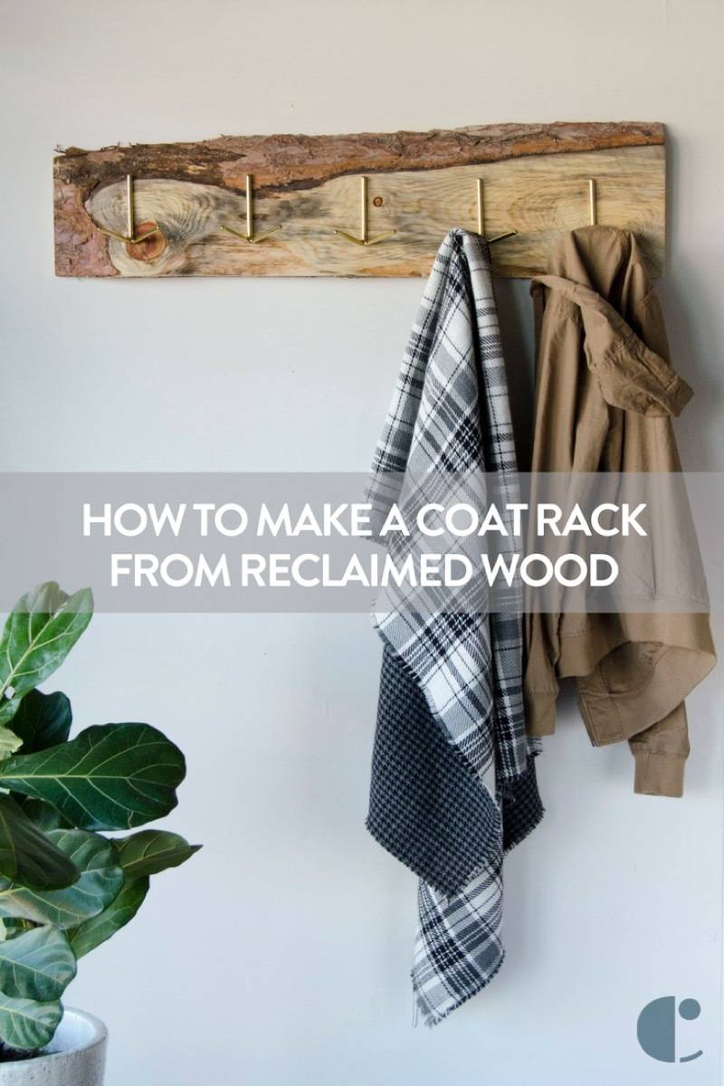 How to transform found wood into a gorgeous, rustic wall-mounted coat rack