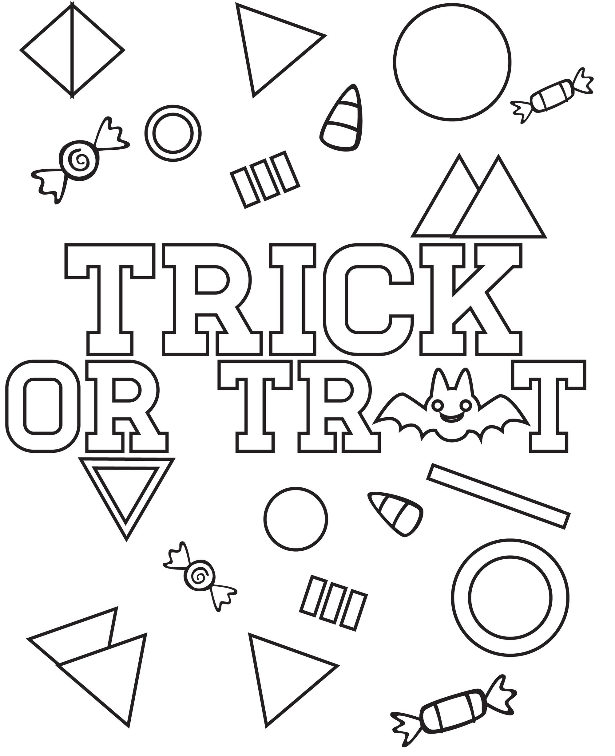Trick or treat with shapes and rectangles