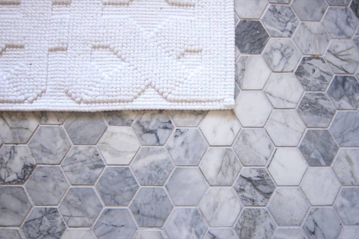 Hexagon marble floor tile for bathroom