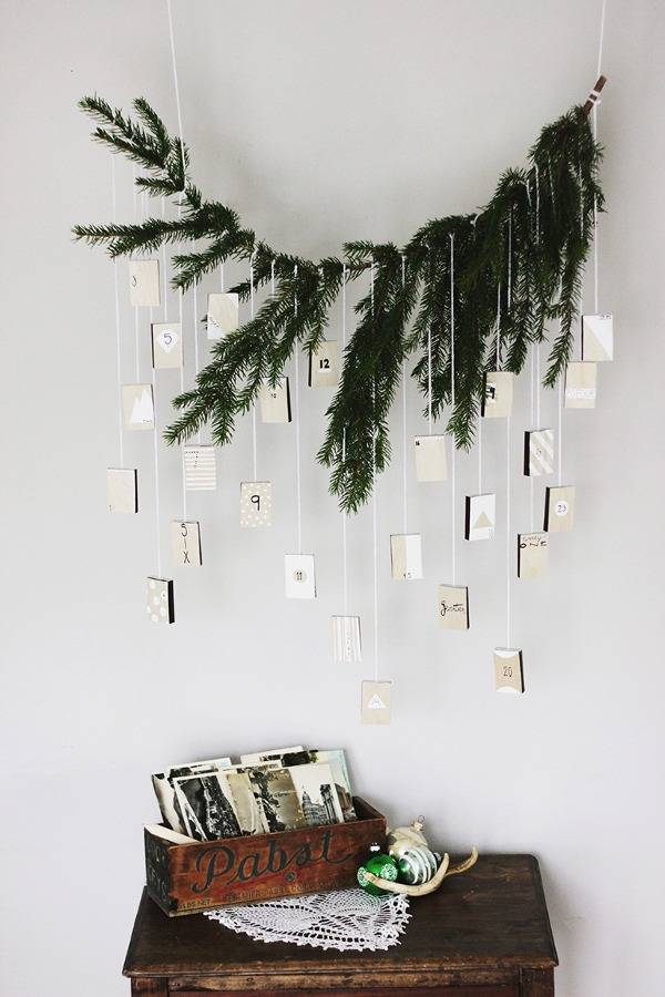 DIY hanging advent calendar