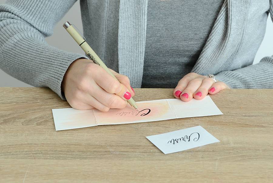 DIY Place Cards With Faux Calligraphy