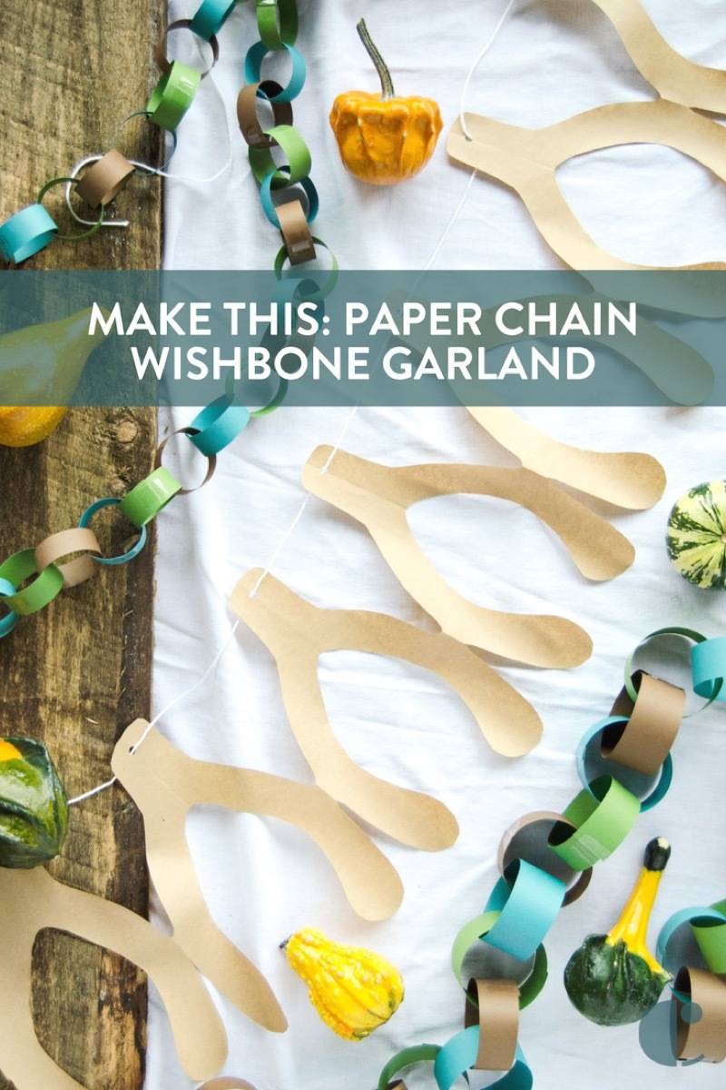 Thanksgiving decoration that is basically free: Make this paper chain wishbone garland (with template)