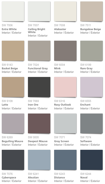 Sherwin-Williams Pottery Barn Palette