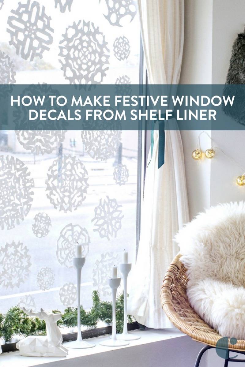 These aren't regular paper snowflakes! These are vinyl wall decals you can make right at home, using... shelf liner?!