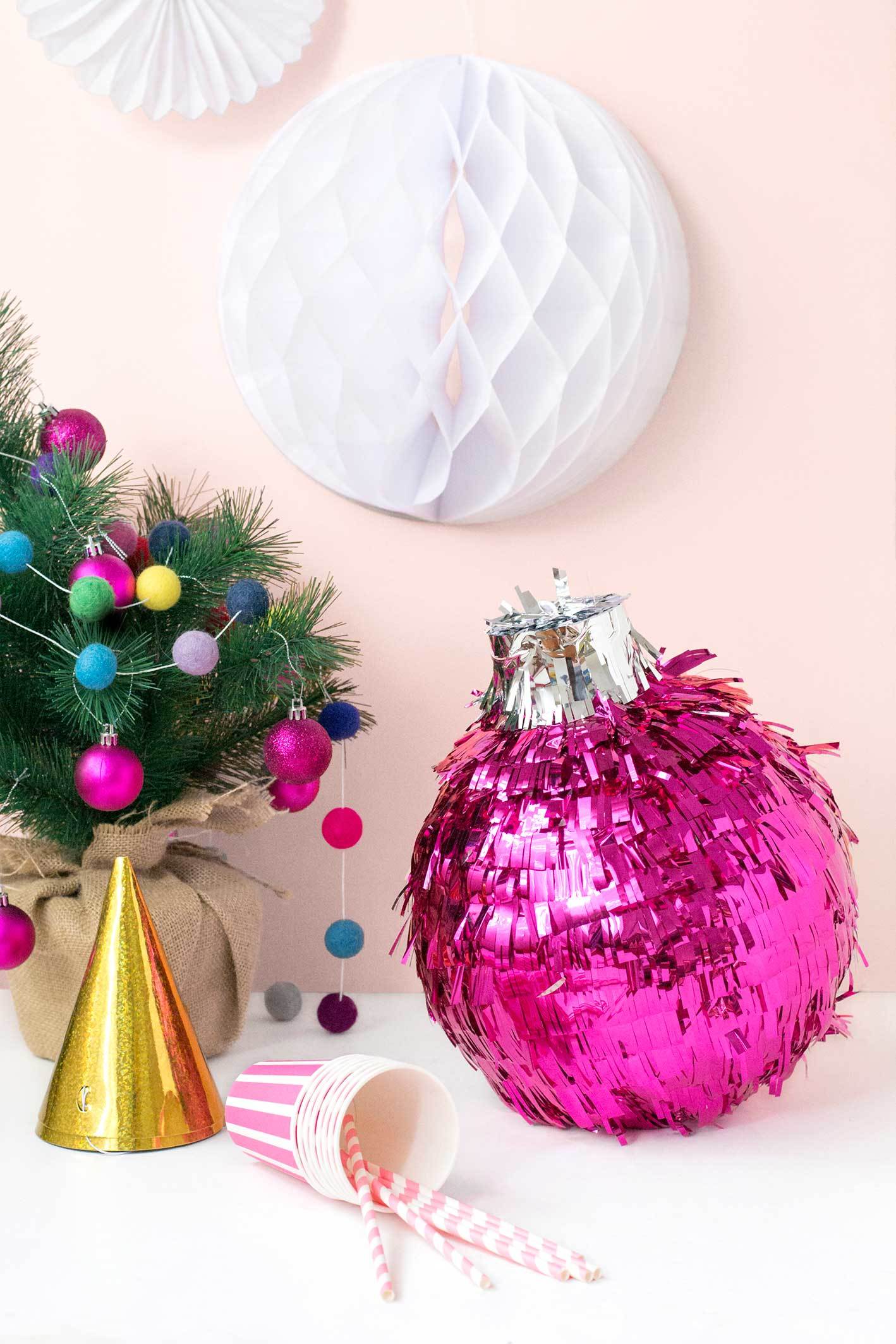 Get ready for Christmas with this DIY festive bauble piñata!