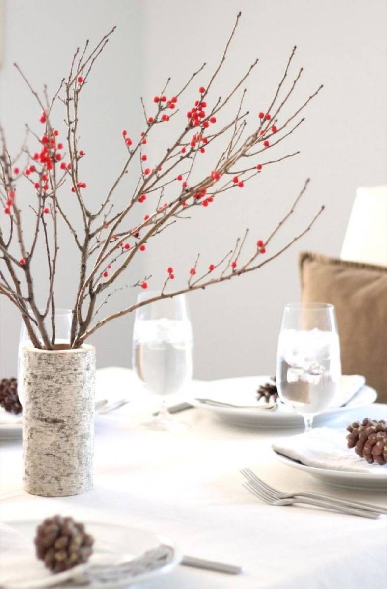 81 Stylish Christmas Decor Ideas You Can DIY | Birch vases