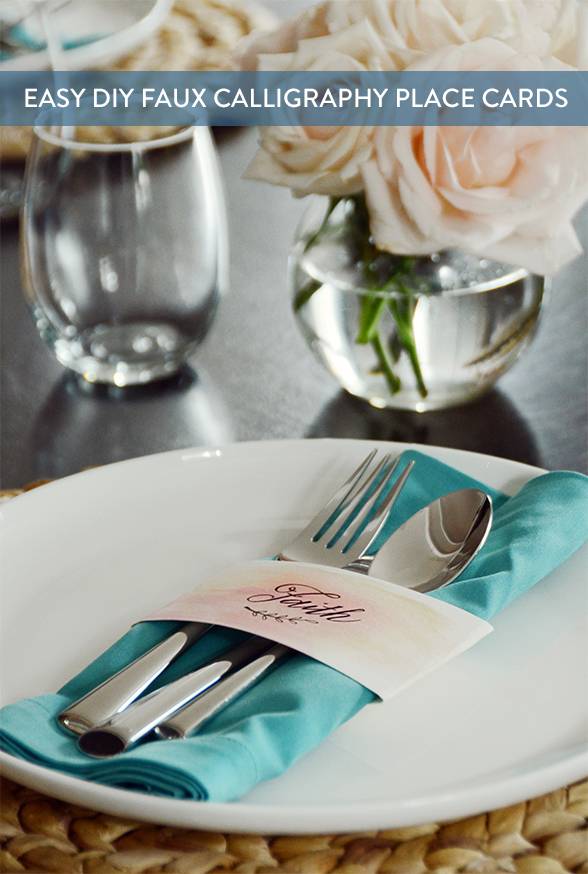 DIY Place Cards With Faux Calligraphy