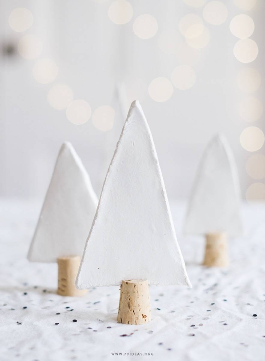 81 Stylish Christmas Decor Ideas You Can DIY | Clay trees