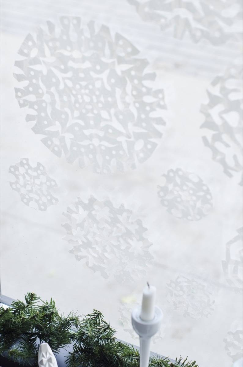 Snowy window for the holidays