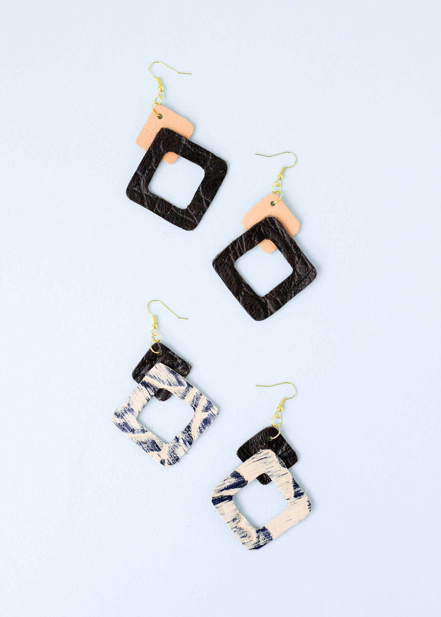 DIY leather earrings - the perfect Christmas gift that won't break the bank