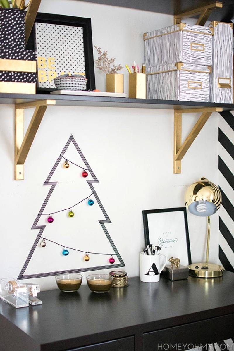 81 Stylish Christmas Decor Ideas You Can DIY | Washi tape tree