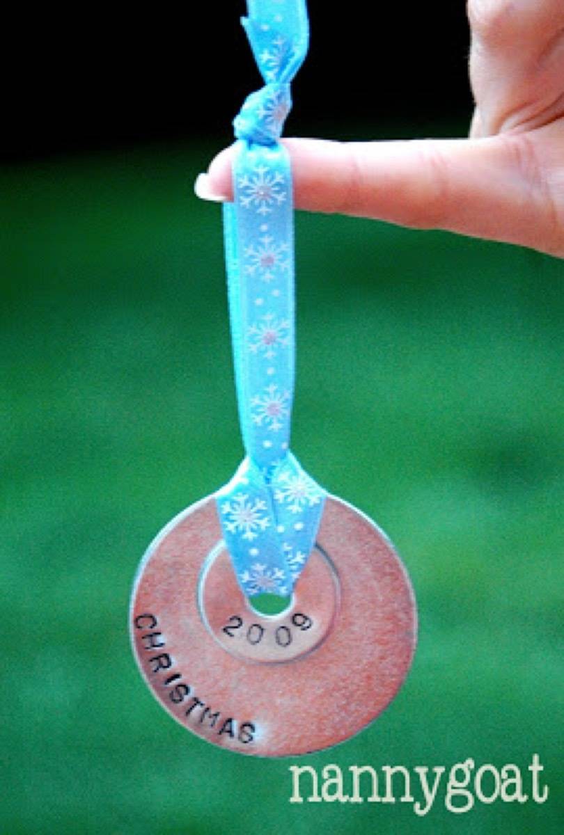 Stamped washer ornament