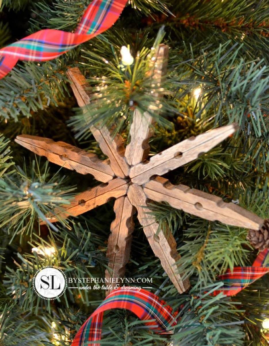 Stained clothespin ornament