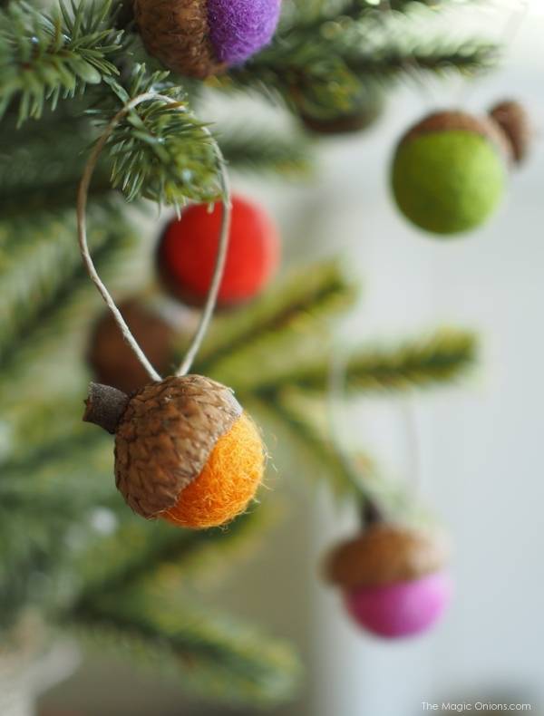 Felted acorn ornaments