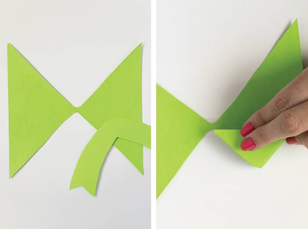 green  paper folding