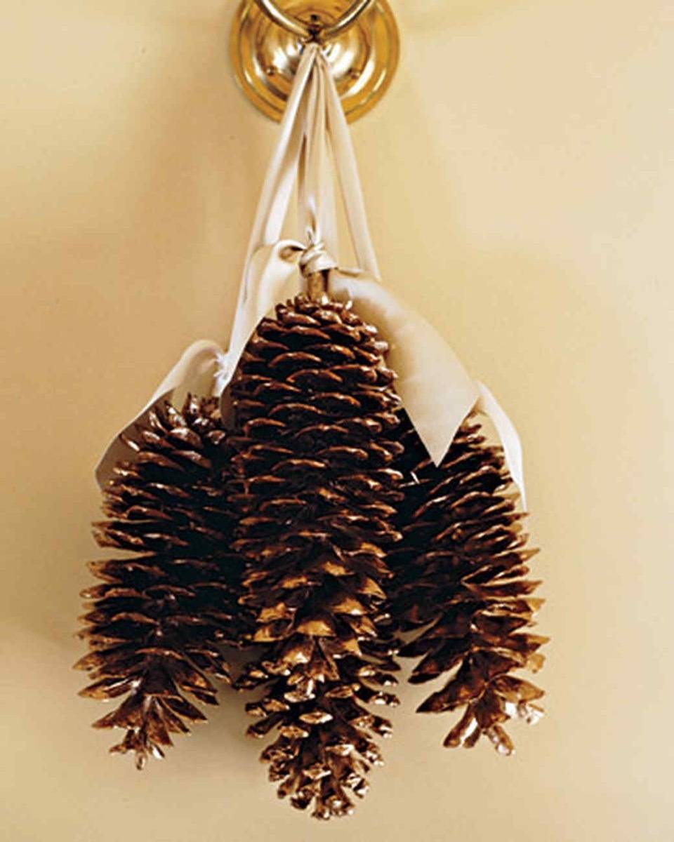 Gilded pinecones