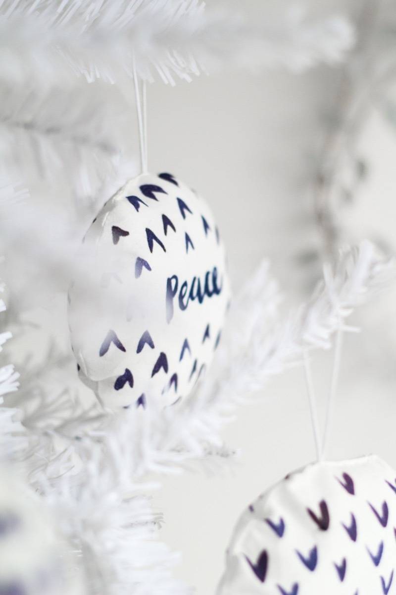Watercolor fabric baubles