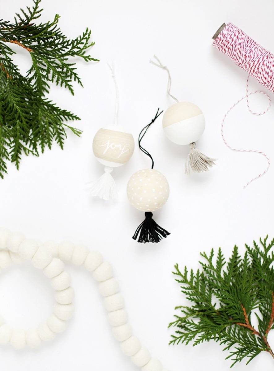 Wooden tassel ornaments