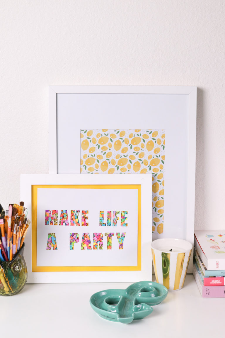 Add a Pop of Color with DIY Typographic Confetti Art Curbly