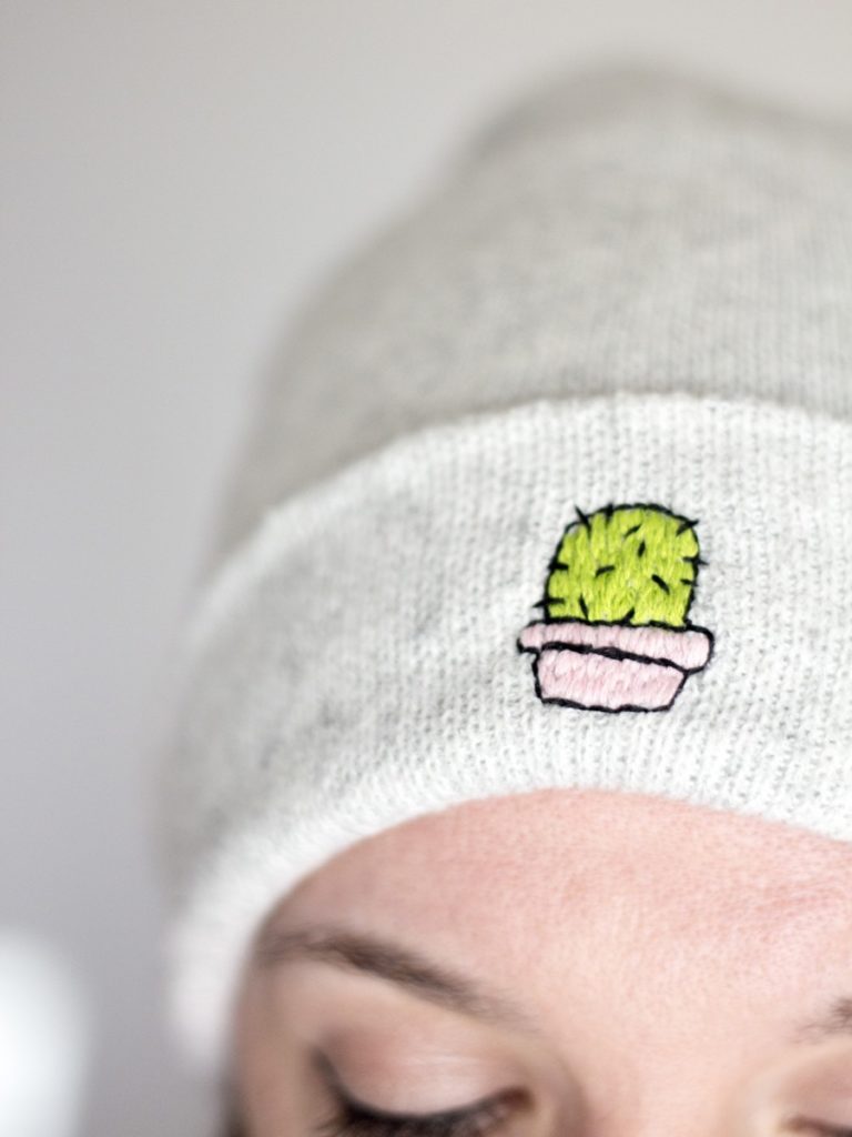 Embroidered Beanie DIY Make this Quick, Cute Update to Your Cap