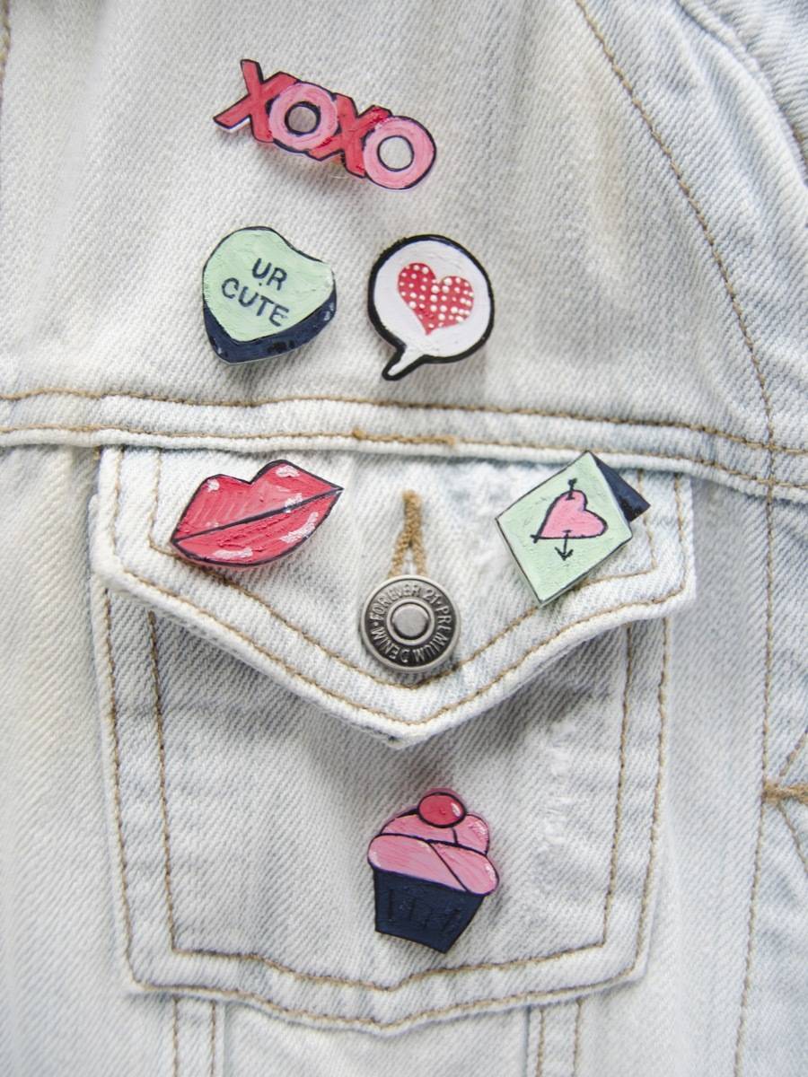 Valentine's Day is just around the corner - make these cute pins using shrink paper!