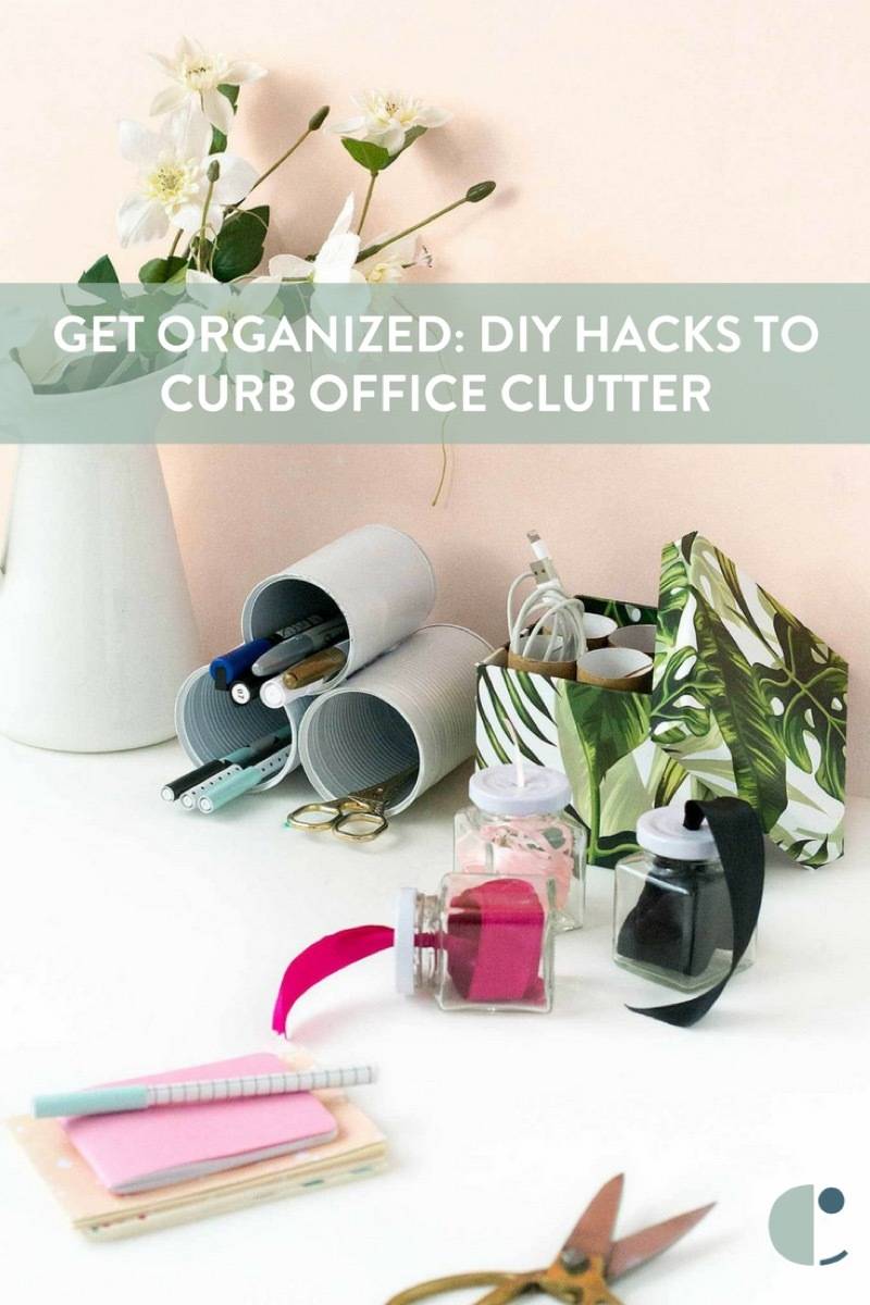 Check out these 4 DIY ways to clear off your desk and curb office clutter.