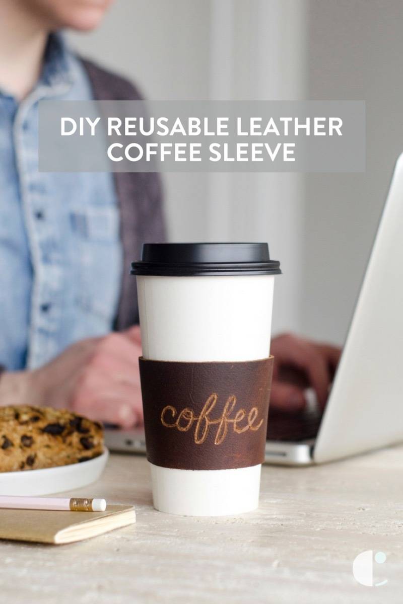 DIY This: Personalized leather coffee cup sleeve