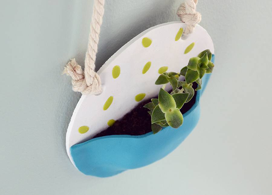 DIY Wall-Mounted Polymer Clay Plant Pocket