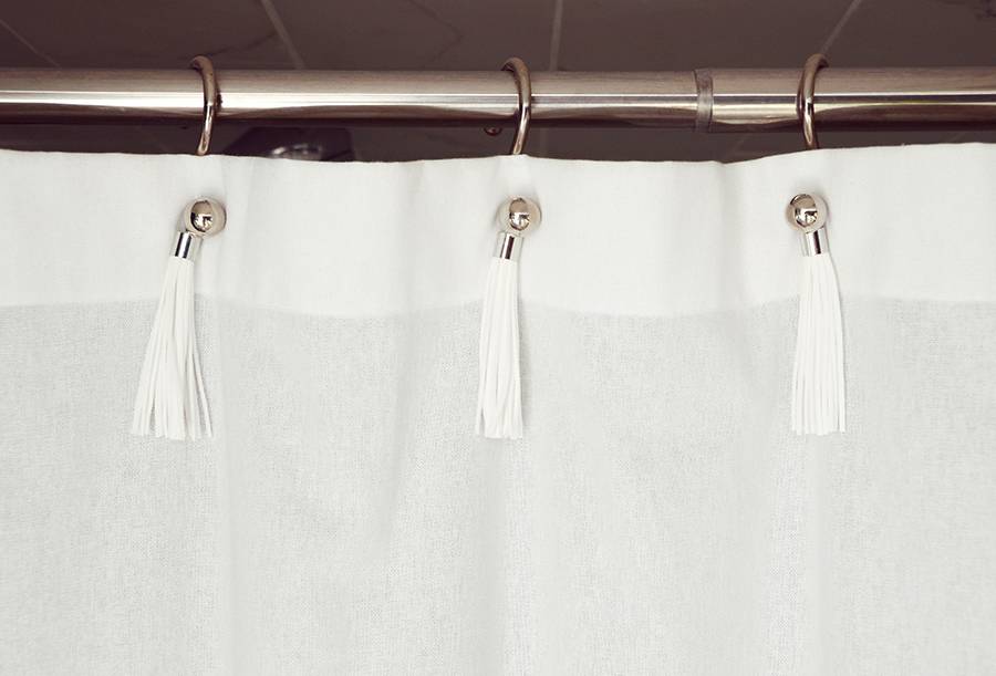 Easy Upgrade: DIY Tassel Shower Curtain Rings
