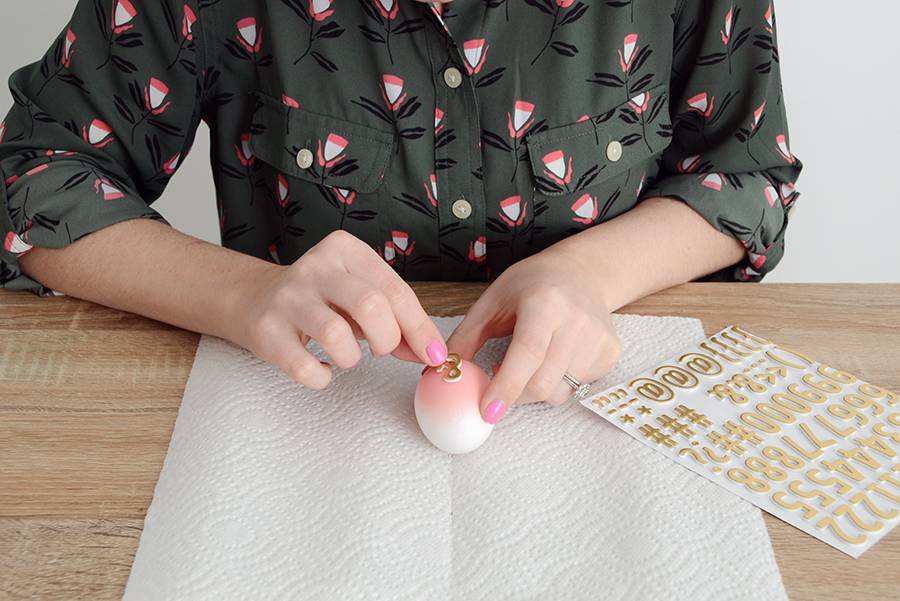 DIY Spray Painted Symbol Easter Eggs