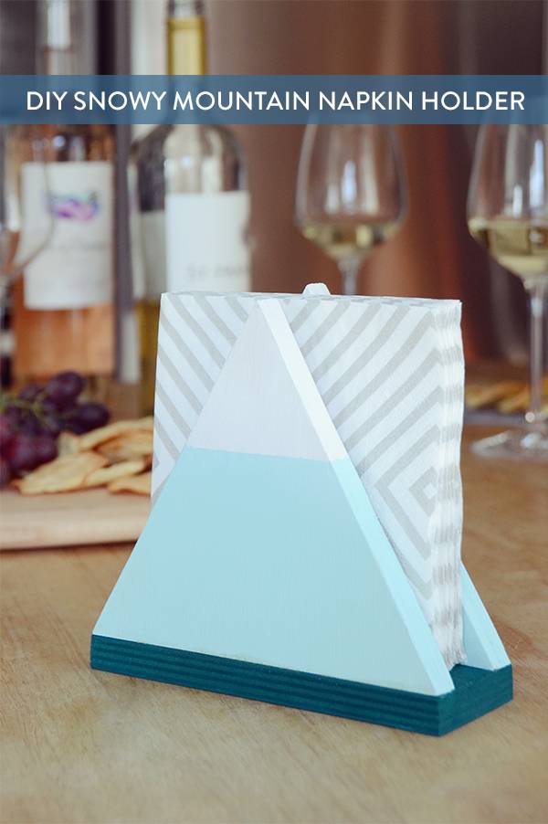 Easy DIY Snowy Mountain Napkin Holder