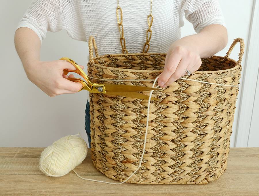 Anthro Knockoff: Easy DIY Fringe Basket 