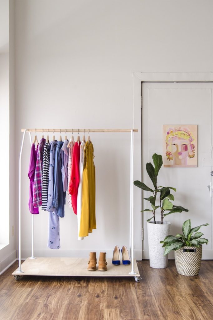 Rolling Clothing Rack Tutorial, A.K.A., Double Your Wardrobe Space