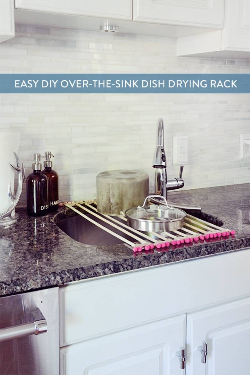 Crazy Easy DIY Roll-Up Dish Drying Rack