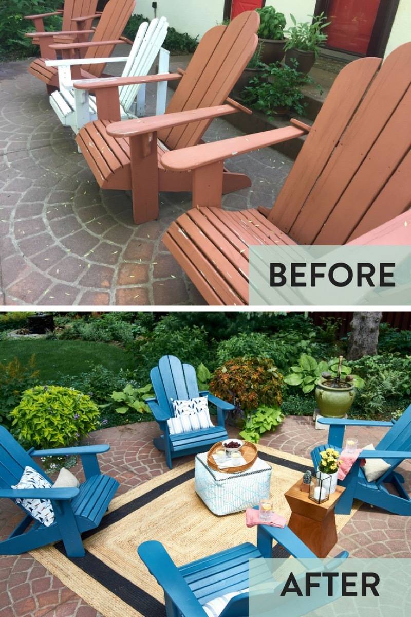 Patio chairs before & after